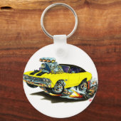 1968-69 Chevelle Yellow-Black Top Car Sleutelhanger (Voorkant)