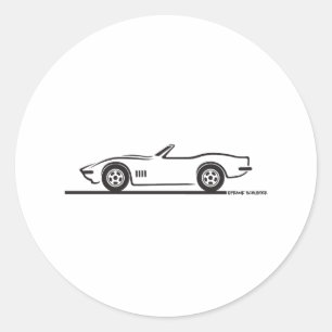 1968-69 Corvette Converteerbaar Ronde Sticker