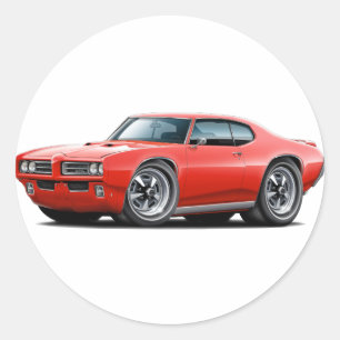 1968-69 GTO Red Car Ronde Sticker