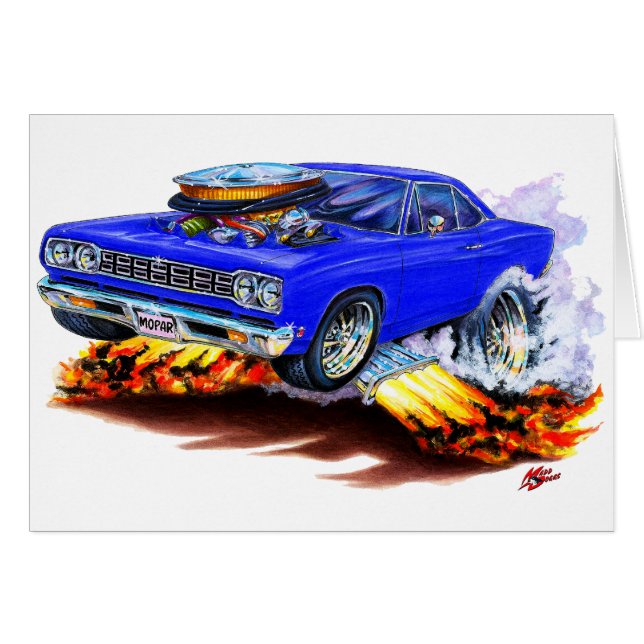 1968-69 Roadrunner Blue Car (Voorkant Horizontaal)