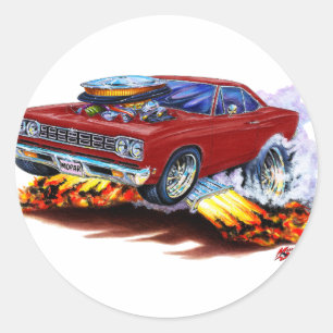 1968-69 Roadrunner Maroon Auto Ronde Sticker