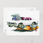 1968-70 Nova White Car Briefkaart (Voorkant / Achterkant)