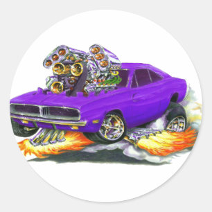 1968-70 Oplader Paarse auto Ronde Sticker