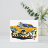 1968-71 Dodge Dart Oranje auto Briefkaart (Staand voorkant)