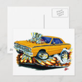 1968-71 Dodge Dart Oranje auto Briefkaart (Voorkant / Achterkant)