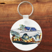 1968-71 Dodge Dart White Car Sleutelhanger (Voorkant)