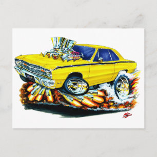 1968-71 Dodge Dart Yellow Car Briefkaart