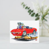 1968-72 Corvette Red Convertible Briefkaart (Staand voorkant)