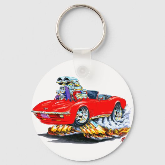 1968-72 Corvette Red Convertible Sleutelhanger (Voorkant)