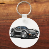 1968-72 Corvette zwarte auto Sleutelhanger (Voorkant)