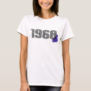 1968 Bloemkracht Vredesbord Hippie Paarse T-shirt