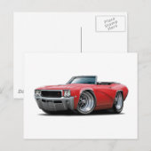 1968 Buick GS Red Convertible Briefkaart (Voorkant / Achterkant)