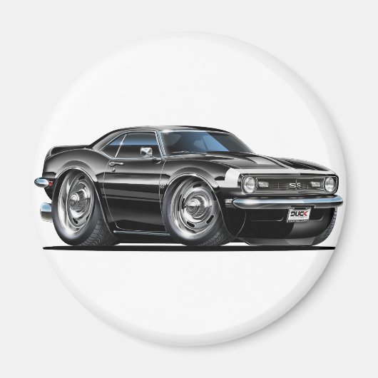 1968 Camaro Black-White Car Magneet (Voorkant)