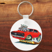 1968 Camaro Red-Black Car Sleutelhanger (Voorkant)