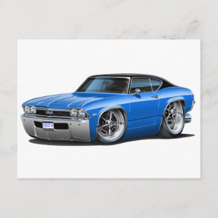1968 Chevelle Blue-Black Top Briefkaart
