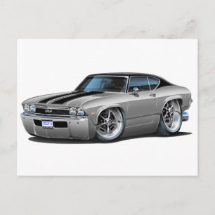 1968 Chevelle Silver-Black Stripes Briefkaart