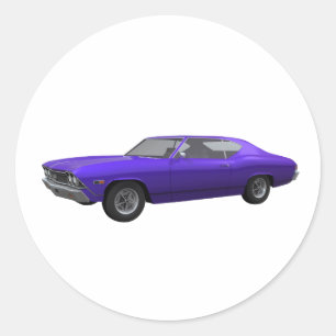 1968 Chevelle SS: Paarse finish Ronde Sticker
