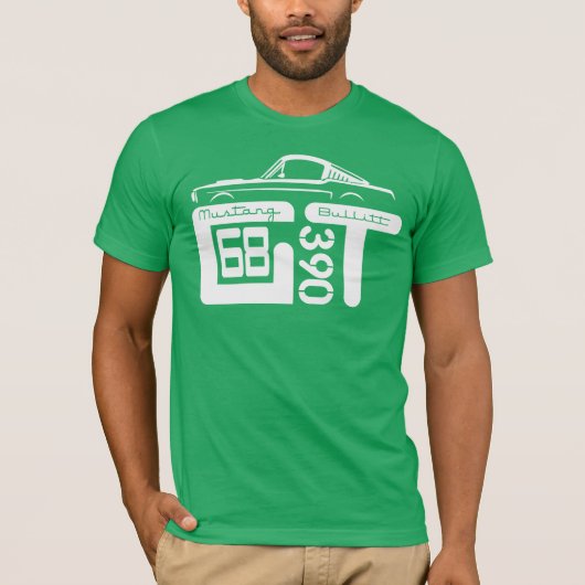 1968 Ford Mustang GT 390 T-Shirt. T-shirt (Voorkant)