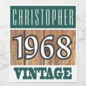 1968 Geboorte Wijn Label Wijn Etiket (Enkel label)