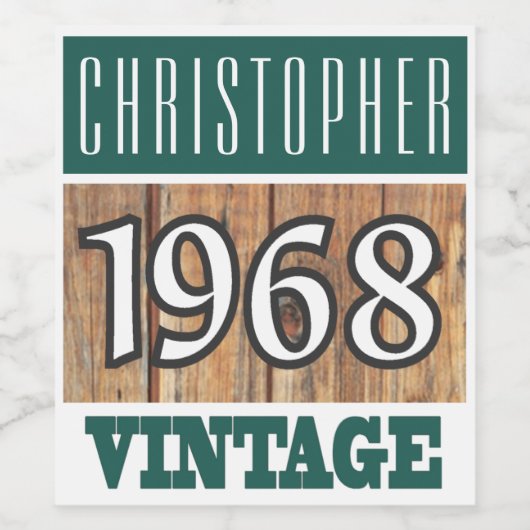 1968 Geboorte Wijn Label Wijn Etiket (Enkel label)