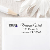 1968 Hippie Vredesbord Bloemkracht Paarse Etiket (Insitu)