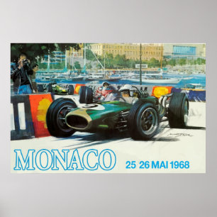 1968 Monaco Grand Prix-Poster (tot 60 inch afdrukk Poster