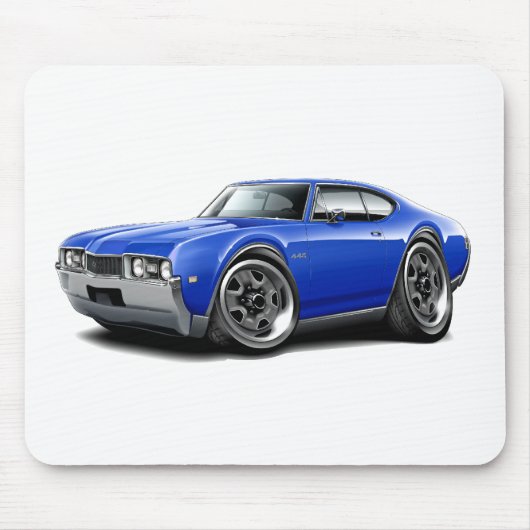 1968 Olds 442 Blue Car Muismat (Voorkant)