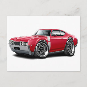 1968 Olds 442 Rood-witte auto Briefkaart
