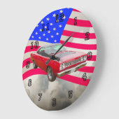 1968 Plymouth Roadrunner en de Amerikaanse vlag Grote Klok (Hoek)