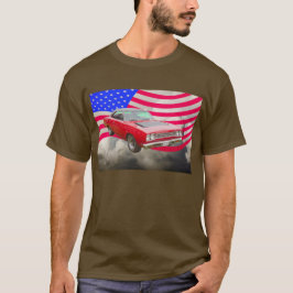 1968 Plymouth Roadrunner en de Amerikaanse vlag T-shirt