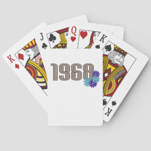 1968 Vredesteken Hippie Flower Power Aqua Paarse Pokerkaarten
