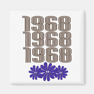 1968 Vredesteken Hippie Flower Power Paarse Magneet