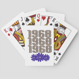 1968 Vredesteken Hippie Flower Power Paarse Pokerkaarten