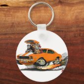 1969 Camaro RS SS Oranje-witte auto Sleutelhanger (Voorkant)