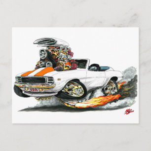 1969 Camaro RS SS White-Oranje converteerbaar Briefkaart