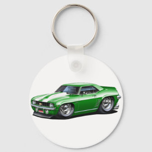 1969 Camaro SS Green-White Car Sleutelhanger