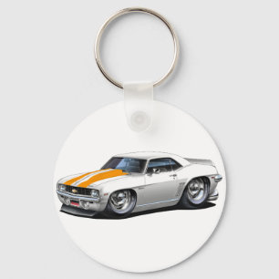 1969 Camaro SS Witte Oranje auto Sleutelhanger