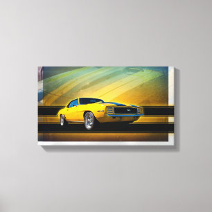 1969 Camaro SS Wrapped Canvas Afdruk