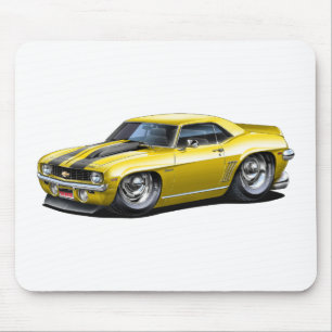 1969 Camaro SS Yellow-Black Car Muismat