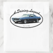 1969 CAMARO YENKO BLAUW RECHTHOEKIGE STICKER (Tas)