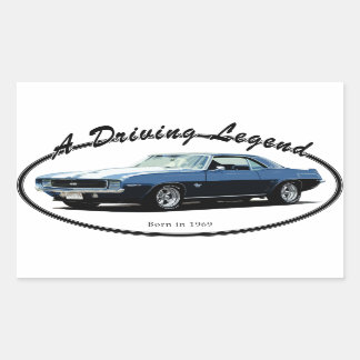 1969 CAMARO YENKO BLAUW RECHTHOEKIGE STICKER