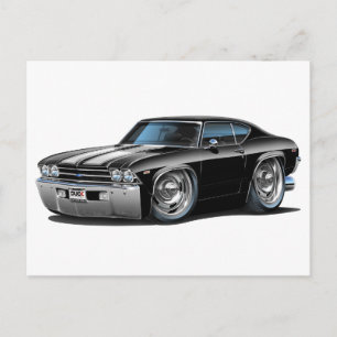 1969 Chevelle Black-White-auto Briefkaart
