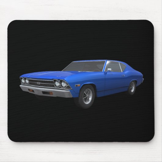 1969 Chevelle SS: Blauwe afwerking: Mousepad Muismat (Voorkant)