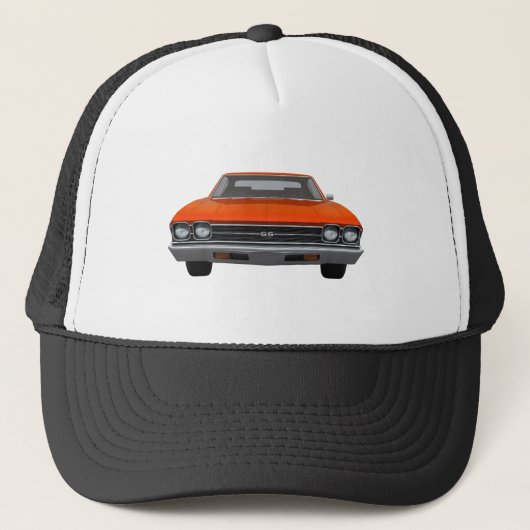 1969 Chevelle SS: Oranje Fins Trucker Pet (Voorkant)