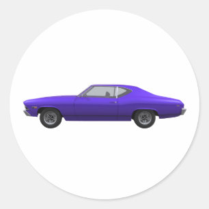 1969 Chevelle SS: Paarse finish Ronde Sticker