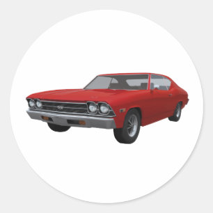 1969 Chevelle SS: Roodfinse Ronde Sticker
