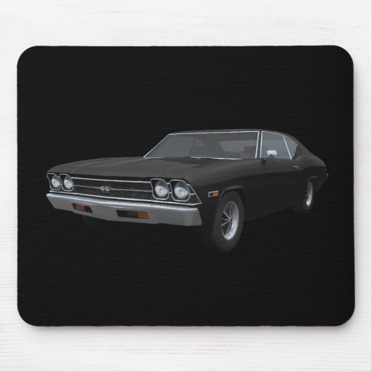 1969 Chevelle SS: zwarte finish: Mousepad Muismat (Voorkant)