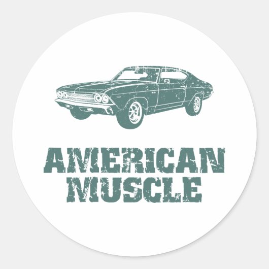 1969 Chevrolet Chevelle 396 SS Ronde Sticker (Voorkant)