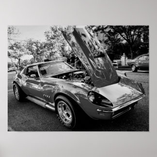 1969 Chevrolet Corvette met bewegingsprestaties En Poster