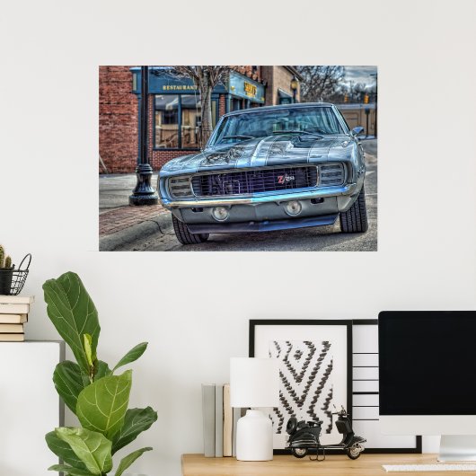 1969 Chevy Camaro Z/28 in HDR. Poster (Thuiskantoor)